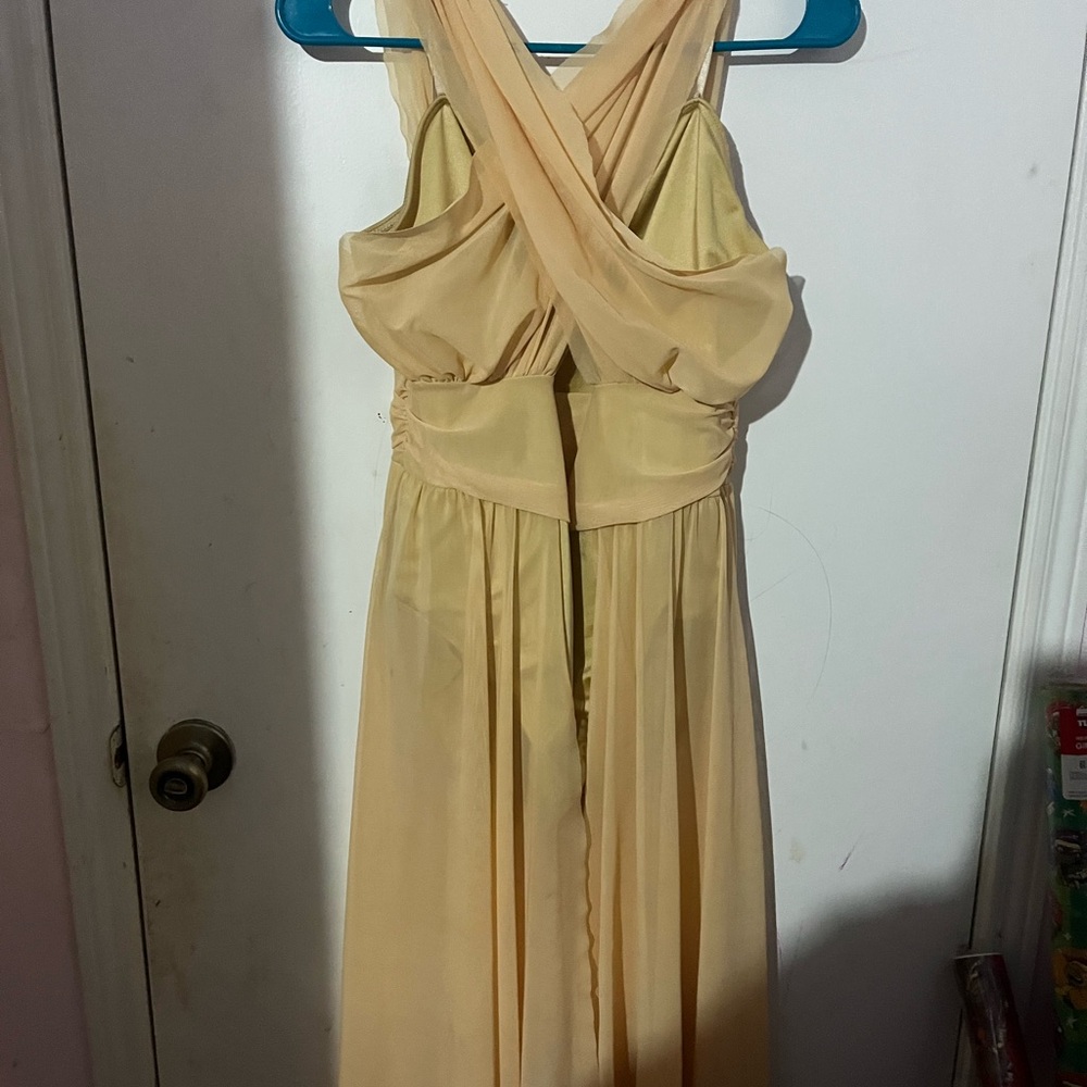 Weissman Yellow Halter Pleated Dance Costume